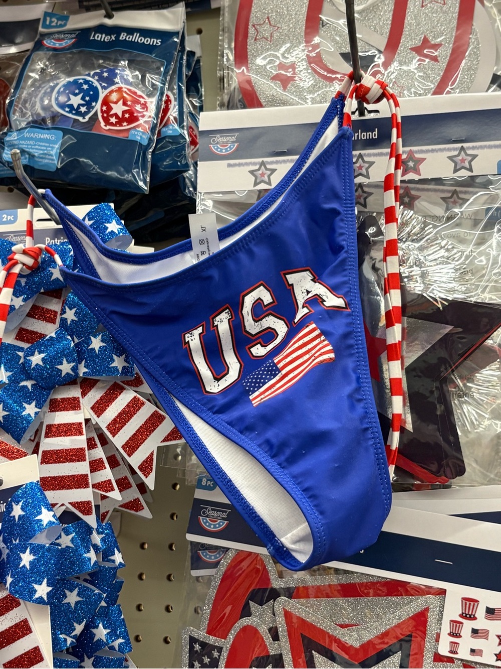 USA Graphic Blue Women’s Swimsuit Bottoms Only